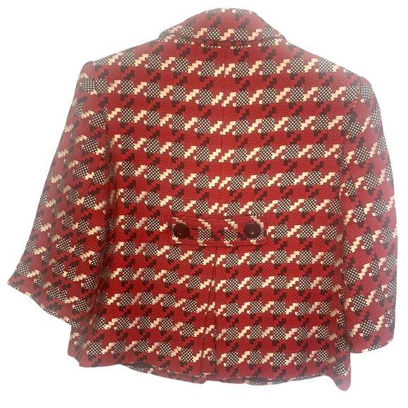 Metrostyle Retro Jacket Blazer 12 Red Black 60’s Cropped Boxy Audrey Hepburn - Picture 2 of 9